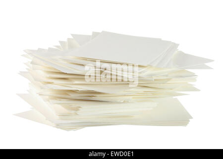 Pila di carte vergini Foto Stock