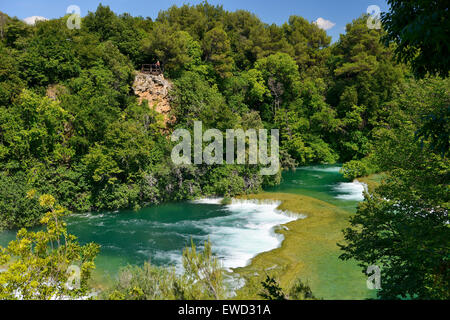 Skradinski buk le cascate di Krka Parco nazionale sulla costa dalmata della Croazia Foto Stock