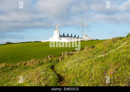 La Lucertola Lighthouse, Cornwall, Regno Unito Foto Stock