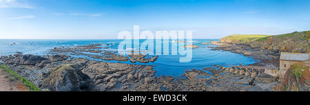 Vista panoramica dalla lucertola, Cornwall, Regno Unito Foto Stock