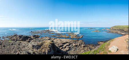 Vista panoramica dalla lucertola, Cornwall, Regno Unito Foto Stock