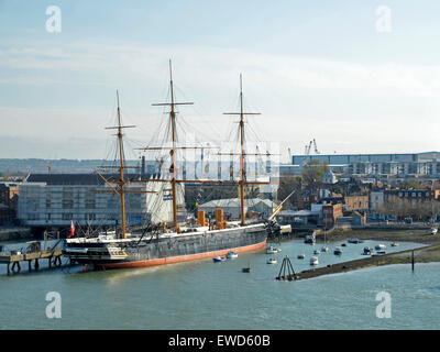 HMS Warrior museum presso il porto di Portsmouth Regno Unito Foto Stock