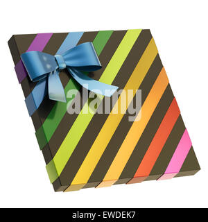 Avvolto confezione regalo con un inchino e il nastro di inchiostro Foto Stock