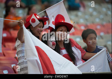 Vancouver, Canada. Il 23 giugno, 2015. ventole in vista del round di 16 match tra il Giappone e i Paesi Bassi in occasione del FIFA Coppa del Mondo Donne Canada 2015 presso lo Stadio BC Place. Credito: Matt Jacques/Alamy Live News Foto Stock