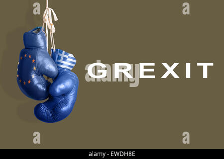 I guantoni come un simbolo della Grecia contro l'UE Foto Stock