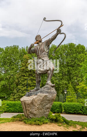 Aresh arciere statua in posizione di parcheggio Foto Stock