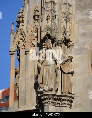 Dettaglio della Cattedrale di Santo Stefano a Vienna, in Austria Foto Stock