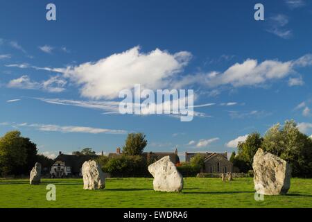 Pietra megalitico circle, Avebury, Wiltshire, Inghilterra. Regno Unito, GB Foto Stock
