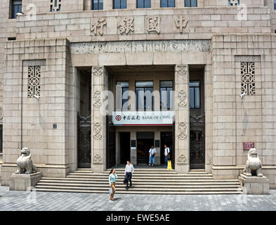 Banca di Cina sul Bund Shanghai Cina antichi e moderni edifici ( in stile Europeo dell architettura ) Foto Stock