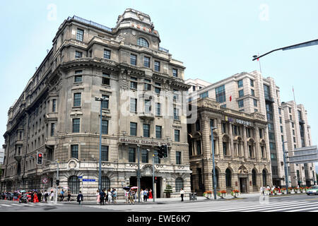 Shanghai Clearing House Bund - Fiume Hungpu cinese Cina Foto Stock