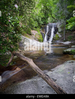 Le vedove Creek Falls in Stone Mountain State Park. Gap ruggenti Carolina del Nord Foto Stock