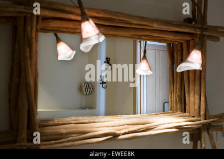 Bagno. Hotel Es Marès - San Francisco Javier‎, isola di Formentera, isole Baleari, Spagna. San Francesc Xavier. Un perfetto boutique hotel in Formentera. Piscina esterna in un unico punto dell'isola di Formentera. Foto Stock