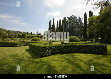 Les Jardins du Manoir d'Eyrignac Dordogne Francia Foto Stock