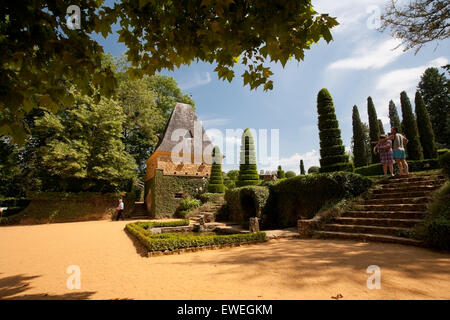 Les Jardins du Manoir d'Eyrignac Dordogne Francia Foto Stock