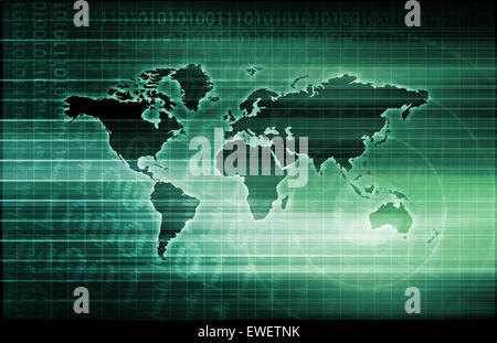 Routing Information Protocol e configurazione della tecnologia Abstract Foto Stock