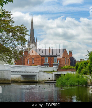 Wulfram St è la Chiesa, Grantham, la chiesa parrocchiale di Grantham Lincolnshire - da Wyndham Park Grantham Foto Stock