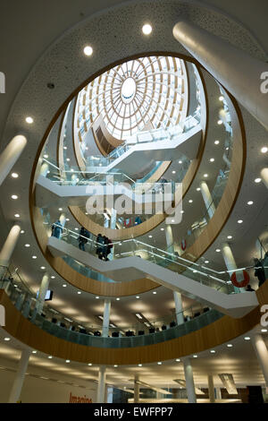 Liverpool Central Library Merseyside vetro Atrium Foto Stock