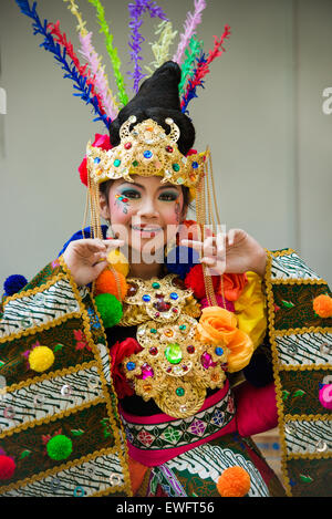 Bambini al Carnevale di Moda di Jember a Jember, Indonesia Foto Stock