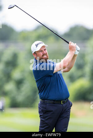 Eichenried, Germania. Il 25 giugno, 2015. Shane Lowry di Irlanda in azione al tour europeo di torneo di golf in Eichenried, Germania, 25 giugno 2015. Foto: MARC MUELLER/dpa/Alamy Live News Foto Stock