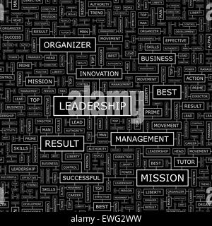 LEADERSHIP. Modello senza giunture. Word cloud illustrazione. Illustrazione Vettoriale