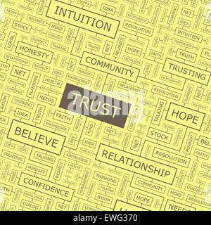 La fiducia. Word cloud illustrazione. Tag cloud concetto collage. Illustrazione Vettoriale