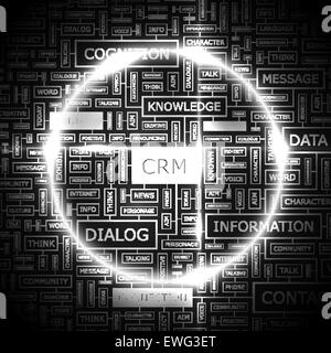 CRM. Parola concetto cloud illustrazione. Wordcloud collage. Illustrazione Vettoriale