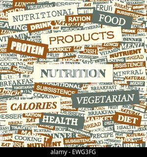 Nutrizione. Concetto di sfondo wordcloud illustrazione. Il concetto di stampa word cloud. Graphic collage. Illustrazione Vettoriale