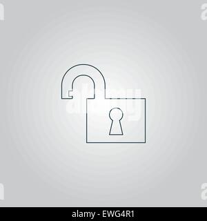 Illustrazione di piatta aperta icona a forma di lucchetto Illustrazione Vettoriale
