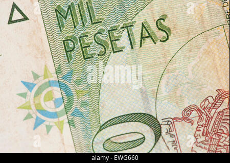 Spagna vintage vecchia carta denaro . Foto Stock