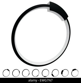 Preloader, buffer forma di stile in 3d. Fasi incluse. Illustrazione Vettoriale