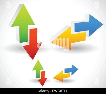 Icone a forma di freccia rivolta verso l'alto, il basso, a sinistra e a destra. Grafica vettoriale Illustrazione Vettoriale