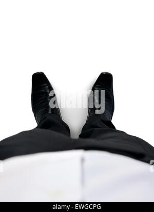 Aziendali isolati scarpe uomo closeup Foto Stock