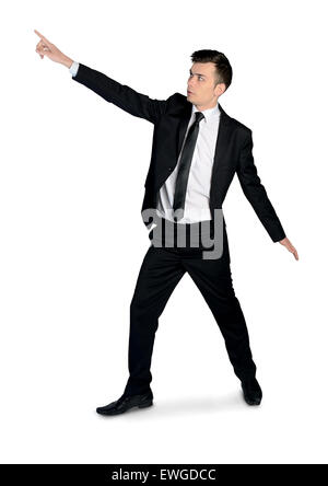 Isolate il business man angolo di puntamento Foto Stock