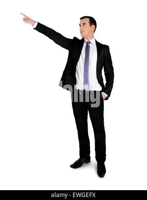 Isolate il business man angolo di puntamento Foto Stock