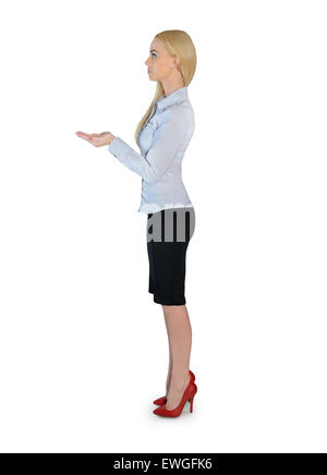 Isolato business donna portare qualcosa Foto Stock