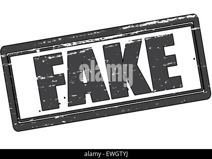 Timbro di gomma con la parola fake interno, illustrazione Foto Stock