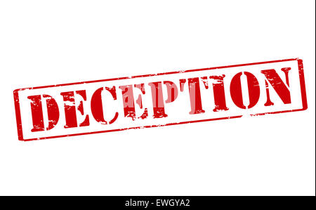Timbro di gomma con la parola inganno interno, illustrazione vettoriale Foto Stock