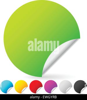 Set di vuoto peeling colorato adesivi. 7 colori inclusi. Vettore. Illustrazione Vettoriale