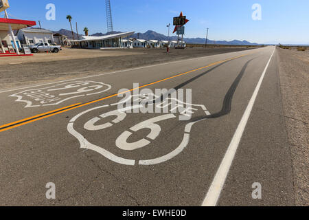 Amboy sul percorso 66, California, Stati Uniti d'America. Foto Stock