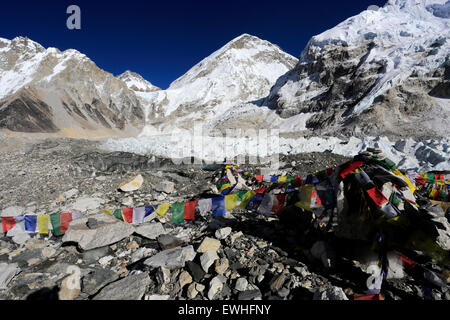 Trekking al campo base Everest, Sito Patrimonio Mondiale dell'UNESCO, il Parco Nazionale di Sagarmatha, Solu-Khumbu distretto, regione di Khumbu, Pasqua Foto Stock