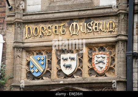 Dettaglio di entrata al Museo di Dorset in Dorchester Dorset, Inghilterra, Regno Unito. Foto Stock