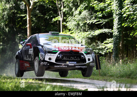 Goodwood, West Sussex, Regno Unito. Il 27 giugno, 2015. Kris Meeke WRC auto, Goodwood, REGNO UNITO, 27 Giugno 2015: Credito Rally-Pics.com/Alamy Live News Foto Stock