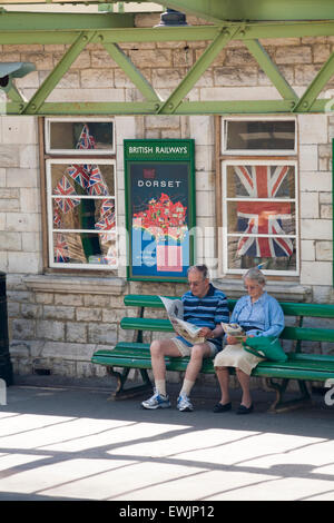 Swanage, Dorset, Regno Unito sabato 27 giugno. Purbeck in guerra e forze armate Weekend a Swanage Railway Stazione ferroviaria Credito: Carolyn Jenkins/Alamy Live News Foto Stock