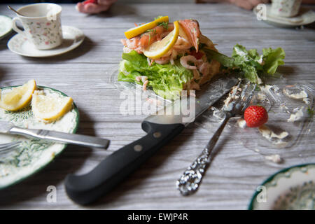 Servita smorgastarta svedese. Foto Stock