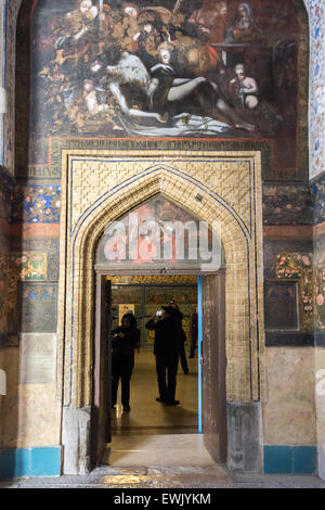 Porta di ingresso al Santo Salvatore (Vank), Cattedrale Armena , Isfahan, Iran Foto Stock