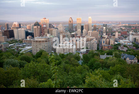 Foto panoramica della città di Montreal fron Mount Royal Foto Stock