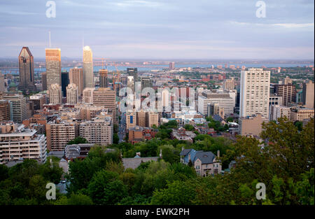 Foto panoramica della città di Montreal fron Mount Royal Foto Stock