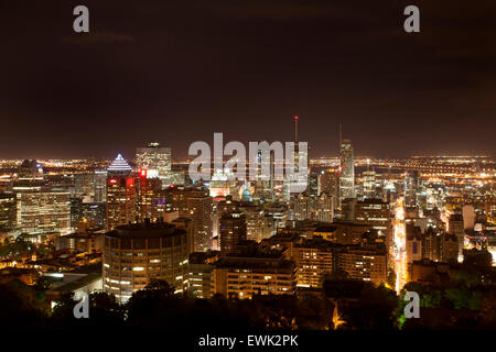 Foto panoramica della città di Montreal fron Mount Royal Foto Stock