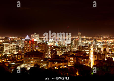 Foto panoramica della città di Montreal fron Mount Royal Foto Stock