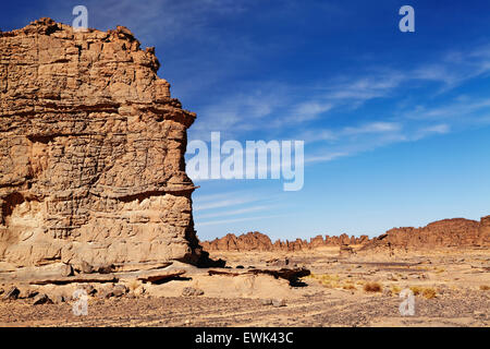 Le rocce del deserto del Sahara, del Tassili N'Ajjer, Algeria Foto Stock